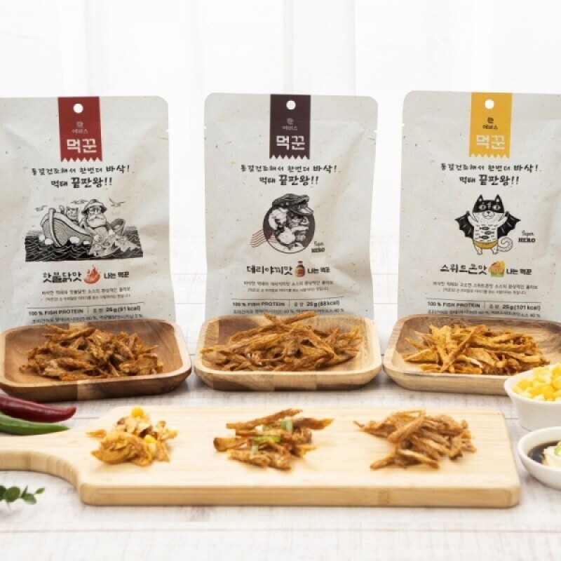 강원더몰,[라이브특가]에버스 나는 먹꾼 먹태 9입세트 (핫불닭맛 25g 3개, 스위트콘맛25g 3개, 데리야끼맛25g 3개)